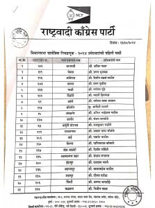 एनसीपी अजीत गुट ने जारी की उम्मीदवारों की सूची
