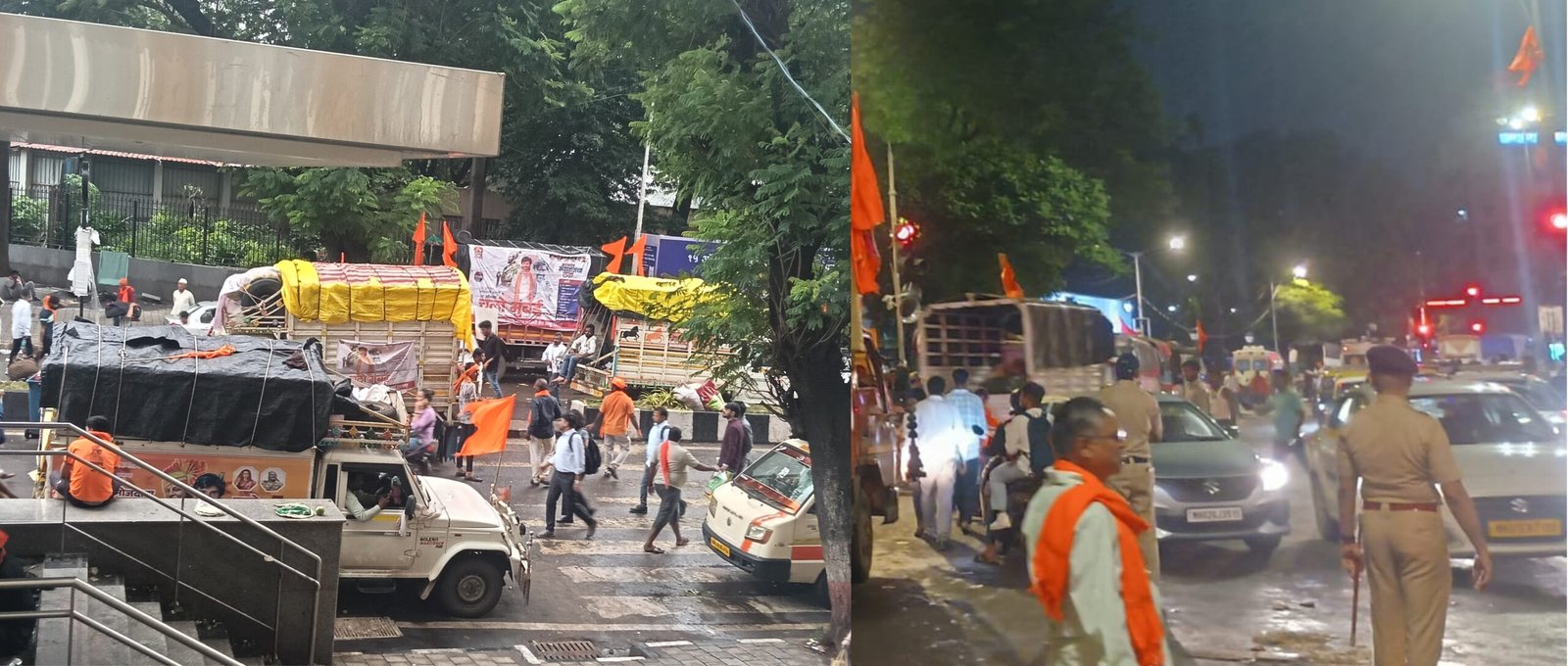 मराठा आंदोलन एक्शन में आई मुंबई पुलिस, सड़कों से वाहनों को हटाने की कार्रवाई शुरू