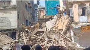 Part of a house collapses in Madanpura; fire brigade rushes to the scene for rescue.