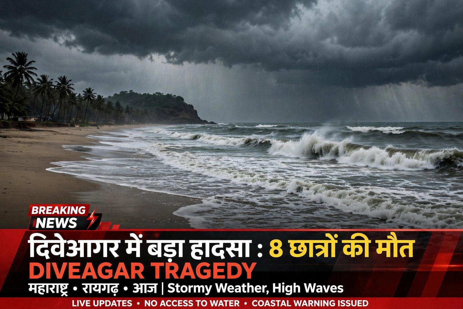 दिवेआगर में बड़ा हादसा : आळंदी की विनर्स अकैडमी के 8 छात्रों की समुद्र में डूबने से मौत