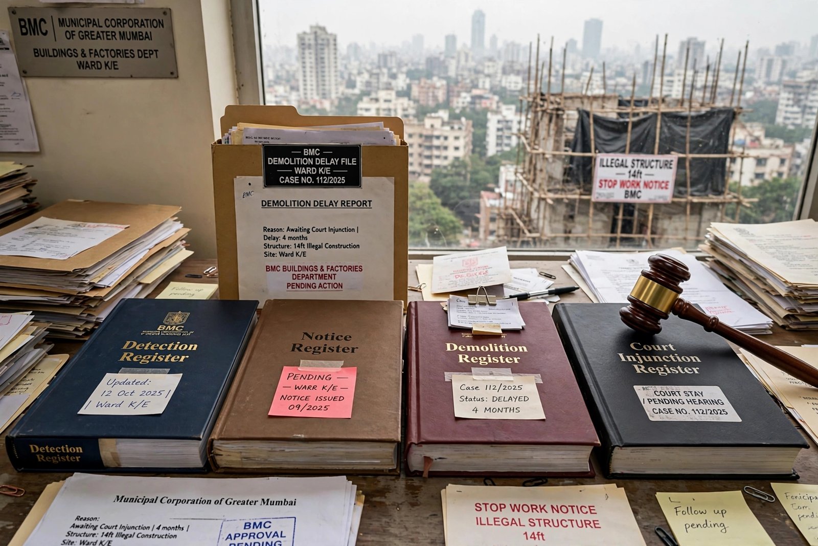 न्यायालयीन आदेशों के बावजूद लंबित तोड़क कार्रवाई पर उठे सवाल, बीएमसी के चार रजिस्टरों की जांच की मांग
